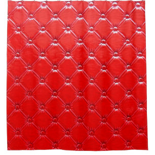 Genuine red leather upholstery. shower curtain