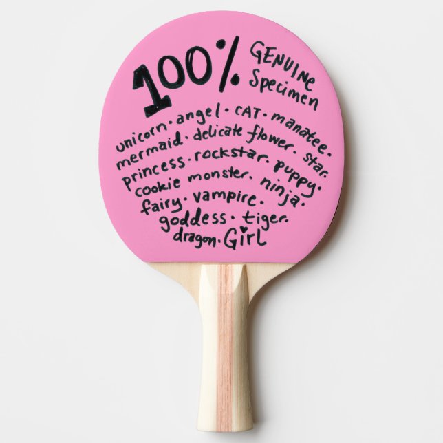Genuine Specimen Girl Ping Pong Paddle (Front)