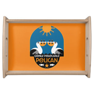 Genus Pelecanus Bird Art    Serving Tray