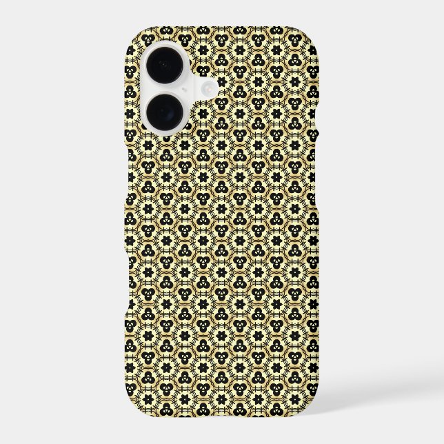 Geo1 Black Gold Geometric Pattern Iphone Case (Back)