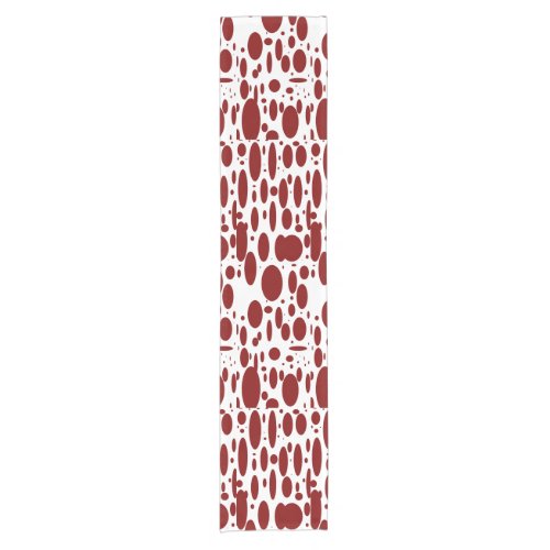 Geo 13 red wine bovine pattern table runner