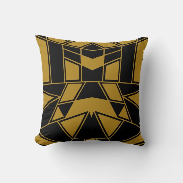Geo #545 Gold Throw Pillow (Front)
