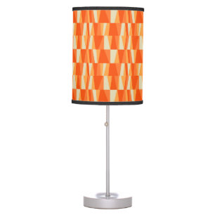 Geo Abstract Triangle Patchwork tiger lily pumpkin Table Lamp
