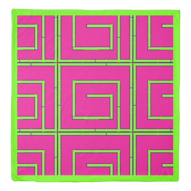 Geo Bamboo Maze Hot Pink     Duvet Cover (Front)