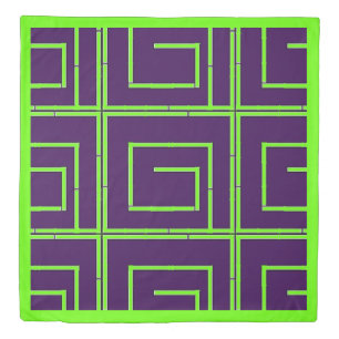 Geo Bamboo Maze Purple    Duvet Cover