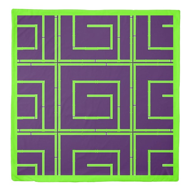 Geo Bamboo Maze Purple    Duvet Cover (Front)