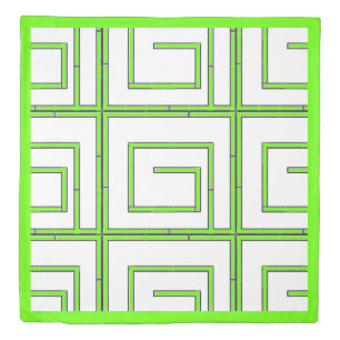 Geo Bamboo Maze White   Duvet Cover