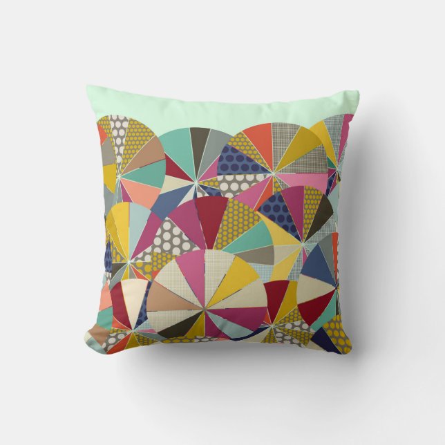 geo brolly mint throw pillow (Front)