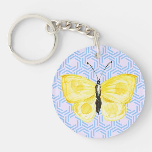 Geo Butterfly Keychain in YellowCircle