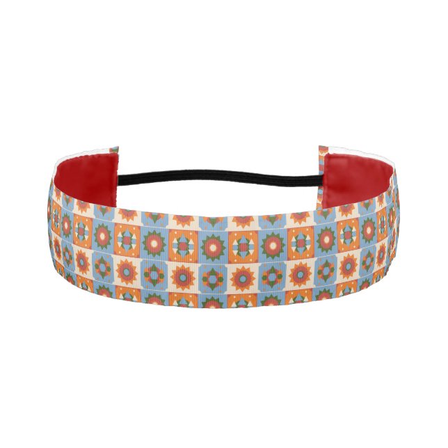 Geo-Celestial Repeat Pattern Athletic Headband (Front)