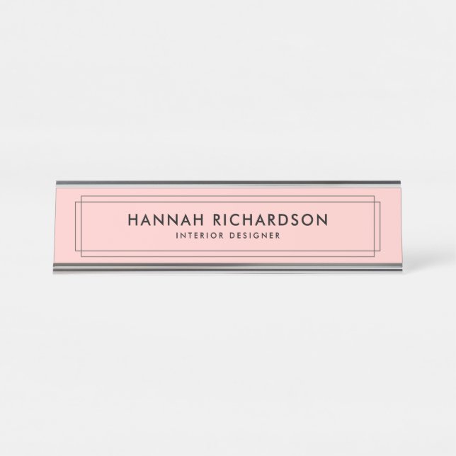 Geo Chic | Personalized Desk Name Plate (Front)