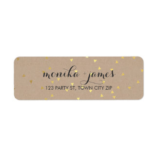 GEO CONFETTI cute gold foil trendy festive kraft Label