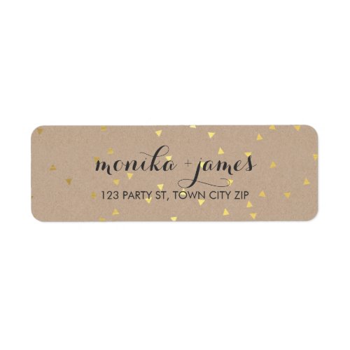 GEO CONFETTI cute gold foil trendy festive kraft Label