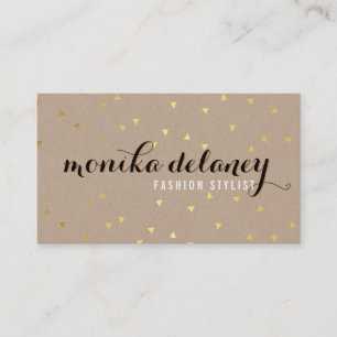 GEO CONFETTI GOLD stylish trendy cool kraft black Business Card
