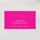 GEO CONFETTI GOLD stylish trendy kraft bright pink Business Card (Back)