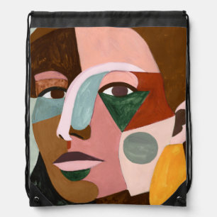 Geo Face Drawstring Bag