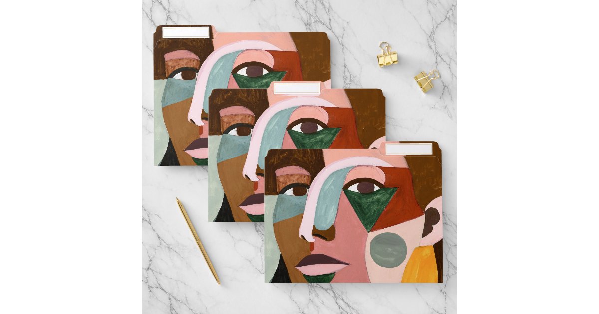 Geo Face File Folder | Zazzle