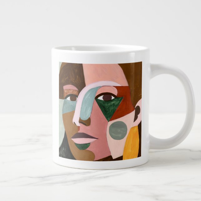 Geo Face Giant Coffee Mug (Right)