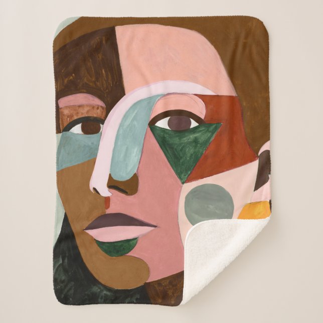 Geo Face Sherpa Blanket (Front)