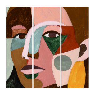 Geo Face Triptych