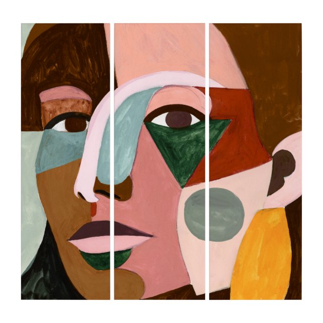 Geo Face Triptych (Front)
