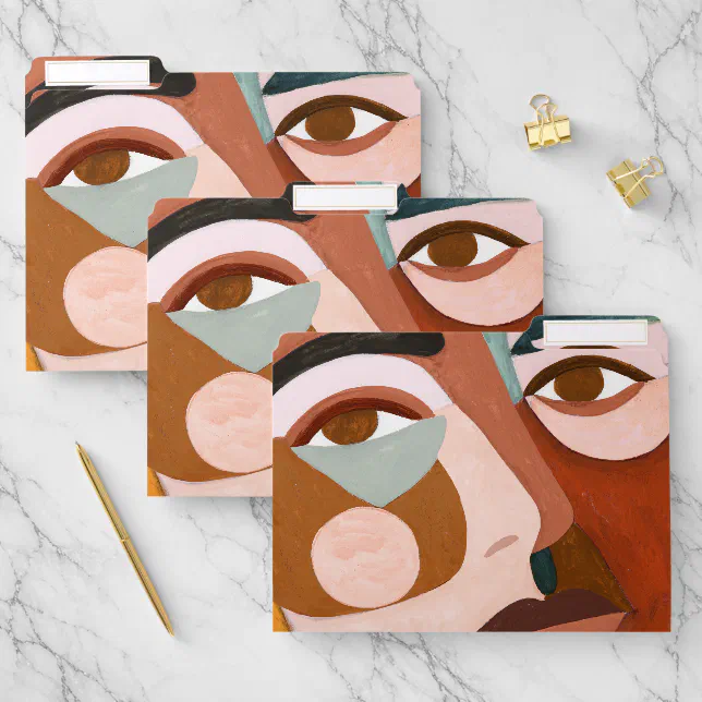 Geo Face Upclose File Folder | Zazzle