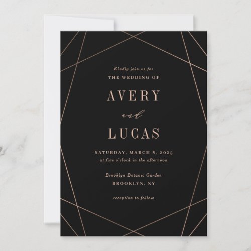 Geo Frame EDITABLE COLOR Wedding Invitation GEO