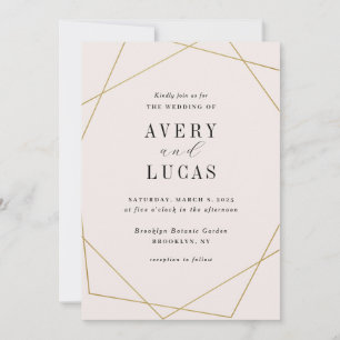 Geo Frame EDITABLE COLOR Wedding Invitation GEO