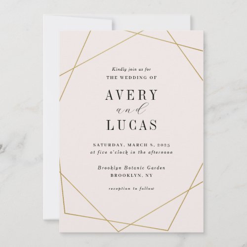 Geo Frame EDITABLE COLOR Wedding Invitation GEO