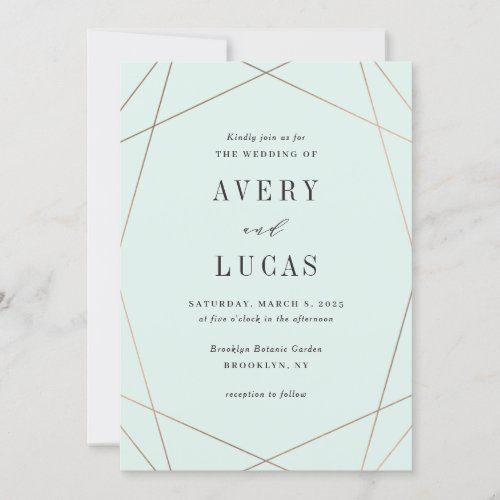 Geo Frame EDITABLE COLOR Wedding Invitation GEO