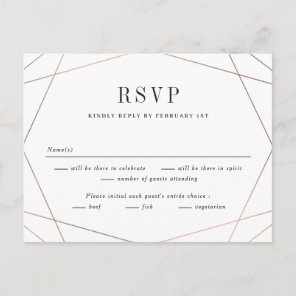 Geo Frame Wedding RSVP Reply Response Card