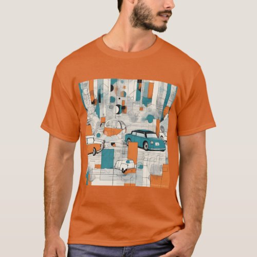 Geo Fusion Modern Graphic Print T_Shirt