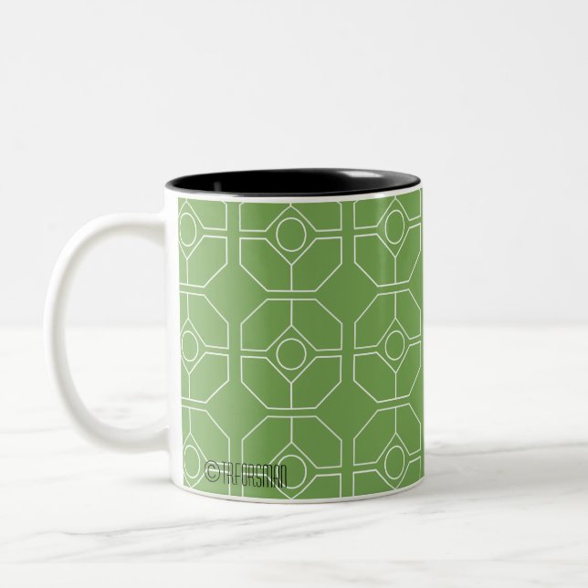 Geo green mug - Geo Cat collection by TR Forsman (Left)