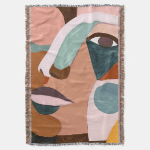 Geo Half Face Throw Blanket