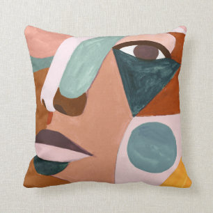 Geo Half Face Throw Pillow