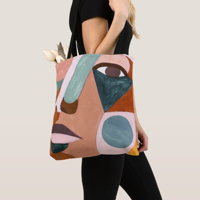 Geo Half Face Tote Bag (Close Up)