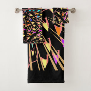 Geo Hearts Bath Towel Set