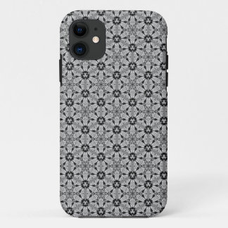 Geo Hexagon Black + Silver Pattern iPhone 5 Case