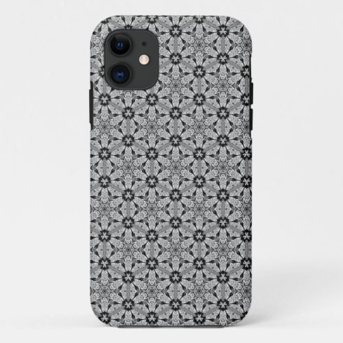 Geo Hexagon Black  Silver Pattern iPhone 5 Case
