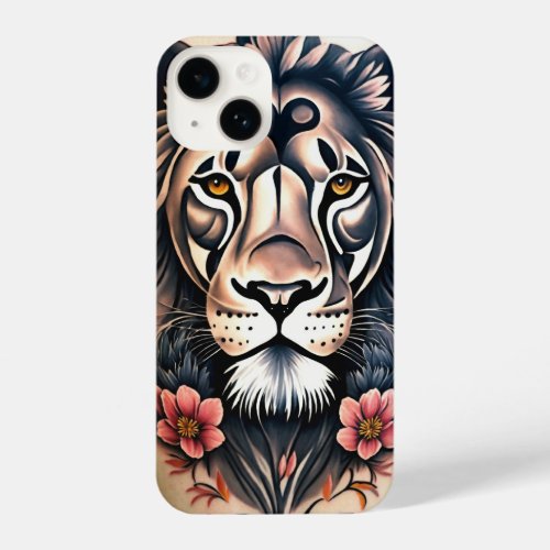 Geo King Half Lion Half Pattern iPhone 14 Case