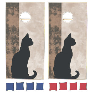 Geo Lawn Game   Mid Century Modern Silhouette Cat