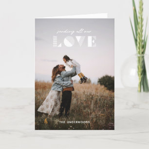 Geo Love Overlay Valentine's Day Card - White