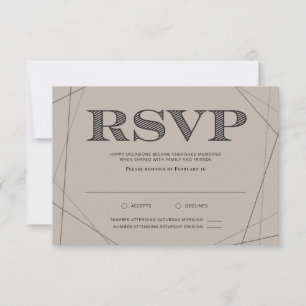Geo Modern Bar / Bat Mitzvah RSVP Card