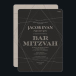Geo Modern Silver with Hebrew Bar Mitzvah Invitation<br><div class="desc">See all rest of the matching pieces in this collection. Write to me at hello@mistyqe.com for quotes on other matching pieces or customization requests.</div>