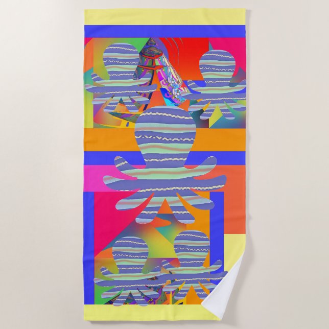 Geo Octopus  Beach Towel (Front)