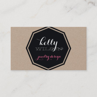 GEO PATTERN EMBLEM logo eco natural kraft black Business Card