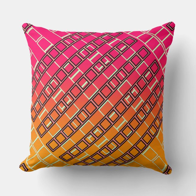 Geo Repeat Colors  Throw Pillow (Front)