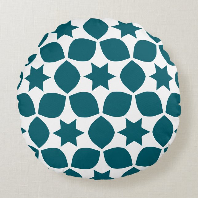 Geo stars round pillow (Front)