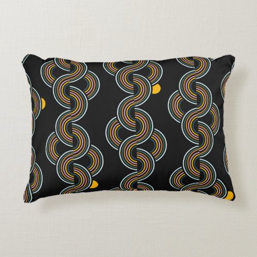 Geo Stripe Trendy Vintage Design Accent Pillow