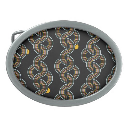 Geo Stripe Trendy Vintage Design Belt Buckle